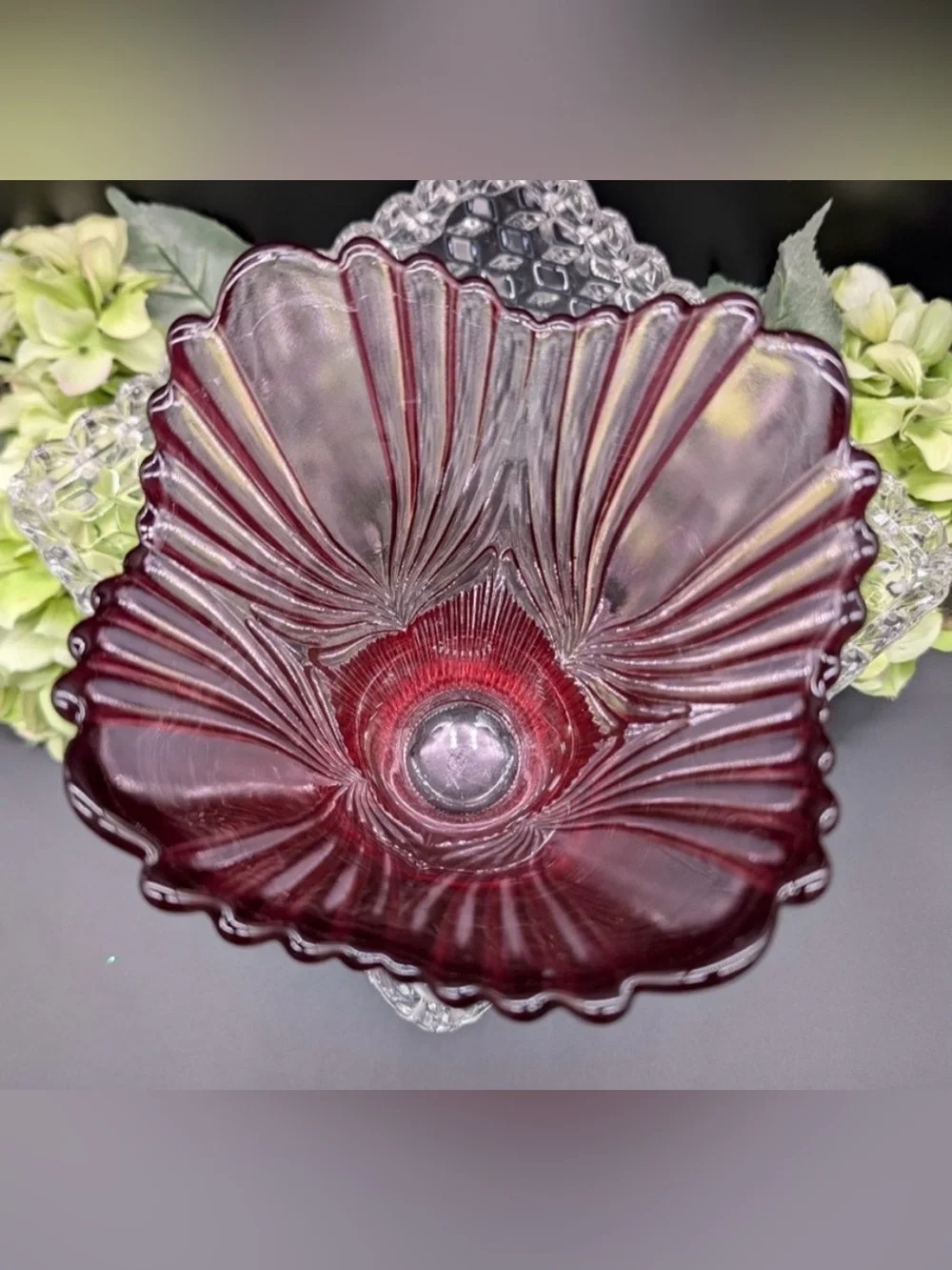 Fenton Dusty Rose Cranberry Ruffled Tulip Vase – 1970s Art Glass Collectible
